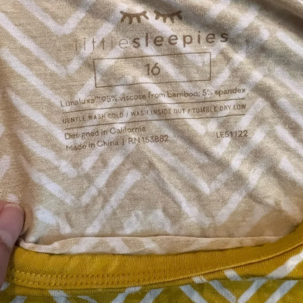 Little Sleepies Sunny Chevron 2-Piece Bamboo Pajama Set - Girls Size 16